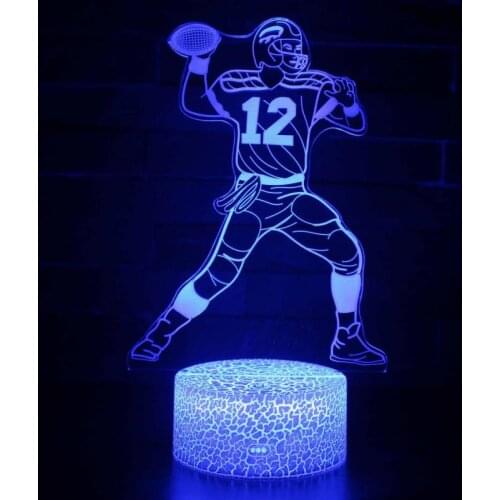 Rugby Athletes Christmas decorative lights Childrens room decoration 3D night light Novelty Usb Led Lamp