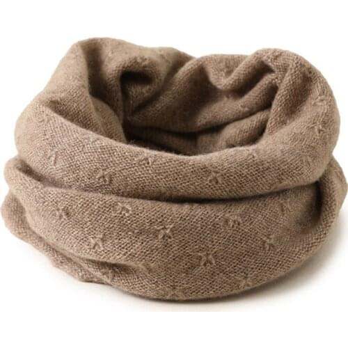 SHUCHAN Neckerchief 100% Cashmere Adult Ring Keep Warm Outdoor Scarves Fashion New Winter Accessories for Women