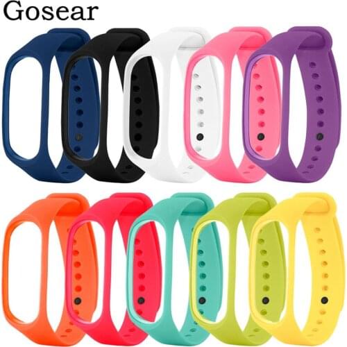Gosear 10pcs Silicone Wristband Strap Bracelet Smart Band for Xiaomi 3 4 Xiomi Xiao Mi Band 3 4 Band3 Band4 correa Accessories