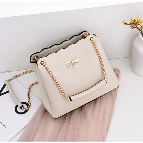 Bow Bucket Bag Soft Leather Luxury Handbags for Women 2021 New Style Elegant Versatile High Quality Shoulder Bag Large Capacity