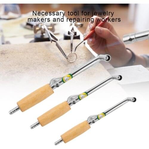 3 Sizes Stainless Steel Flame Gas Welding Torch Replacement Head Solder Wood Handle Jewelry Glasses Solder Repair Repair Tool