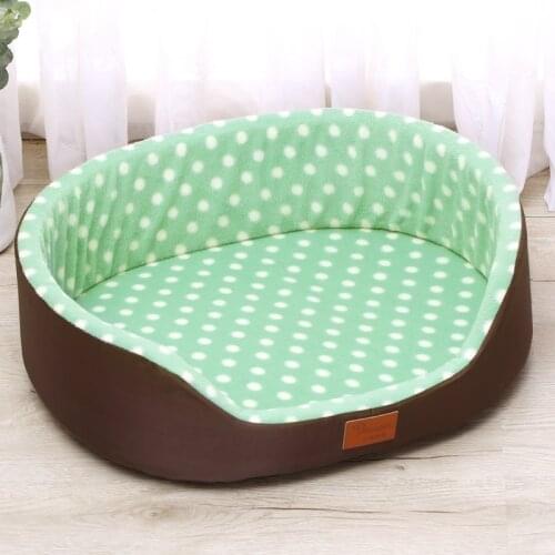 Warm Dot Pattern Top Quality dog bed dog House sofa Kennel Soft Fleece Pet Dog Cat mats For Cats