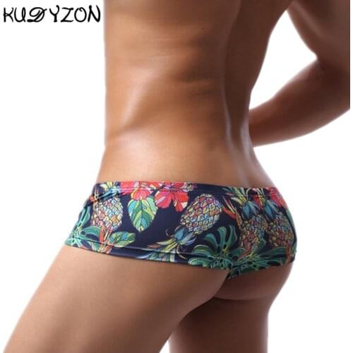 Boxer Mens Underwear Men Low Waist Print Boxers Panties Sexy Breathable Boxer Shorts Gay Men Underwear U Pouch Bikini Shorts