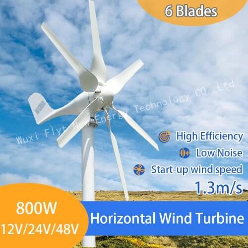 Wind Turbine Generator 12V 24V 48V 400w 600w 800w Free Alternative Energy Windmill With MPPT Hybrid Controller 3/5/6 Blades