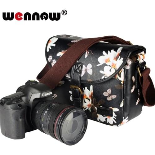 Wennew DSLR Waterproof PU Leather Case Camera Bag for Canon EOS 5D Mark IV 7D 6D II III 9000D 4000D 2000D Nikon SONY