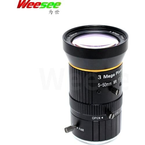 WS 5-50mm 3 megapixel 3MP HD CCTV lens varifocal mannual iris lens F1.4 CS mount 1/2.5'' image size HD security camera lens