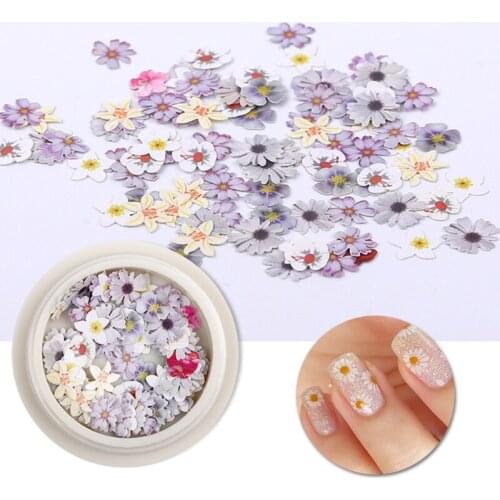 1 Set 9 Styles Wood Pulp Sheets DIY 3D Flower Nail Decal Stickers for UV Epoxy Resin Molds Nail Art Manicure Handcraft F1FF