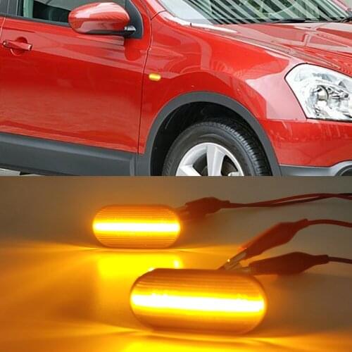 1Pair LED Car Side Marker Light Repeater Turn Signal Light for Nissan Tiida C11 Note E11 NE11 Micra K12 NP300 Navara D40 Qashqai