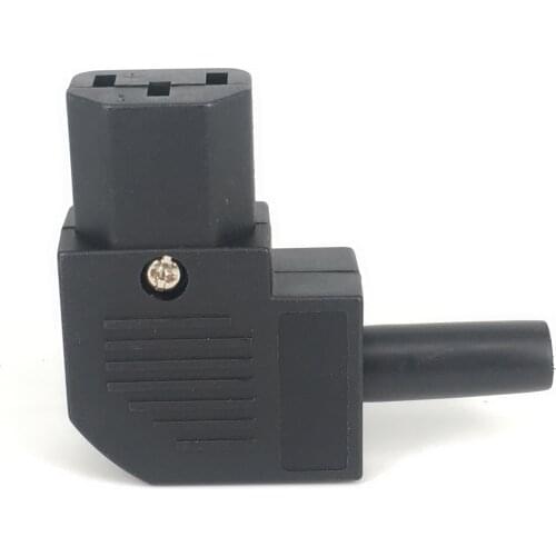 1PCS Power Plug IEC320 C13 Left Angle Rewirable Horizontal Connector 125V-250V 10A C13 90 Degree Plug for traveller Home Use