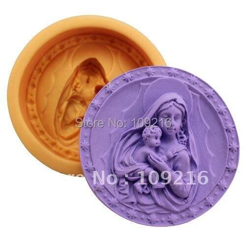 1pcs Mother Embracing Lovely Baby (R0650) Silicone Handmade Soap Mold Crafts DIY Mold
