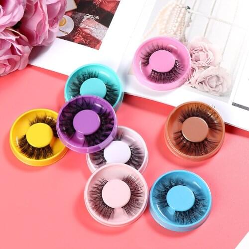 2Pairs 3D Mink False Eyelashes Colorful Box Multiple Styles Fluffy Dramatic Makeup Mink Lashes Natural Long False Eyelashes