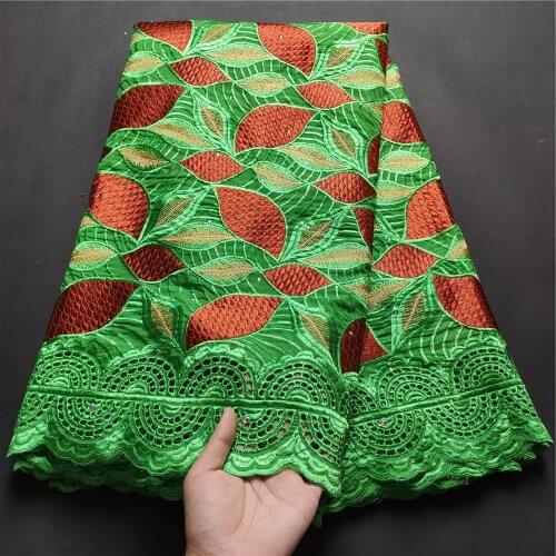 2021Latest High Quality African Nigerian Tulle Lace Fabric Swiss Cotton Embroidery Guipure Dress Wedding Damask Party 5yards