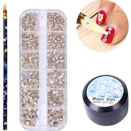 3Pcs/lot Rhinestone Acrylic UV Adhesives Super Sticky Gel Kit Professional Lacquer Bling Ongle Decoration Tool