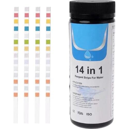 50Pcs/Pack 14 In 1 Water Test Strips Kit Drinking Water Aquarium Tap Hot Tub Water Quality Test