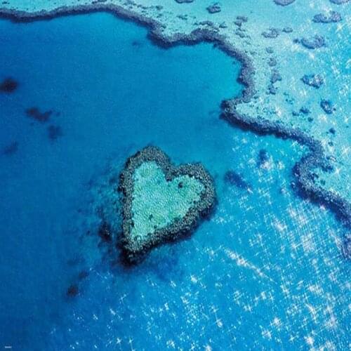 5d diamond painting heart blue ocean full square diy diamond mosaic landscape sticker canvas art embroidery decoration