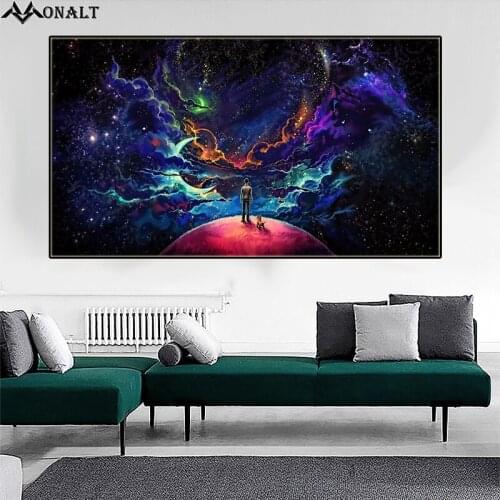Canvas Painting abstract art Starry sky poster Hoom Decor living room wall HD Landscape picture Nordic Modern art Oil Painting