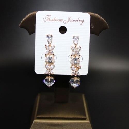 Promotions Love Flower Stud Earrings Cu Inlaid Cubic Earrings Gold and SV Fashion Earrings Fashion Jewelry for Womens Gifts