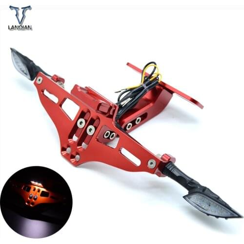 Motorcycle Accessories CNC Rear License Plate Mount Holder with LED Light For SUZUKI GSR 600 750 1000 GSR600 GSR750 GSR1000