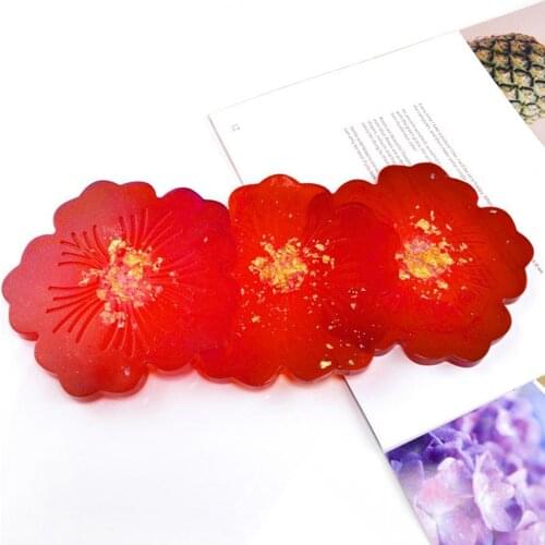 Flower Design DIY Silicone Mold Epoxy Mould Cup Mat Cushion Home Table Decor