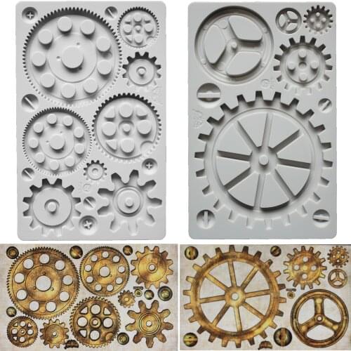 Machine Parts & Large Gear Silicone Mold Fondant Mould Cake Decorating Tool Chocolate Gumpaste Molds, Sugarcraft, Kitchen Gadget