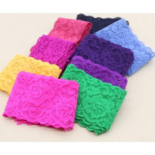 MIX 10yards/lot Width 5-6CM 6colors Elastic Lace Fabric diy clothes fabric accessories