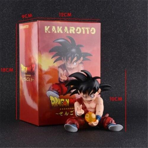 Dragon Ball Z Son Goku Anime Figure PVC Sitting Goku Kakarotto Figurine Juguetes Model Kawaii Cute Figural Collection Gift Toys