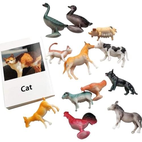Montessori Baby Toys Animal Match Card Cognition Puzzles Animal Figurines Toy Baby Language Learning Educational Toys