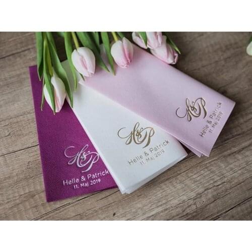 Personalised Logo any text Baby shower Bridal shower napkins birthday party bachelor First Communion Personalize Wedding dinner