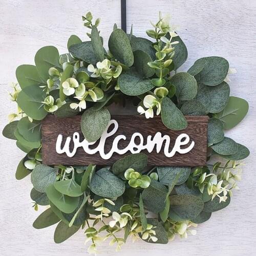 Simulation Leaf Wreath Flowers Green Round Creative Artificial Garland Hanging Pendants Wedding Decoration Home Accessories