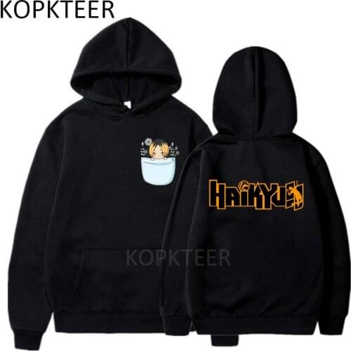 Kawaii Kenma Haikyuu Pocket Hoodies Men Women Clothing Japanese Anime Autumn Winter Streetwear Tops Long Sleeve Pullovers Unisex