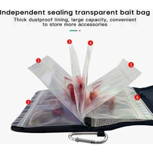 Multi-Purpose Sequins Lure Bag Fishing Tackle Storage Bag Removable Soft Bait Binder For Worms And Jigs Fishing Accessories