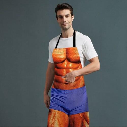 Fashion Women Cooking Kitchen Apron Adult Household Kitchenapron Fun Printing Household Cleaning Apron Barbecue Cooking Uniform