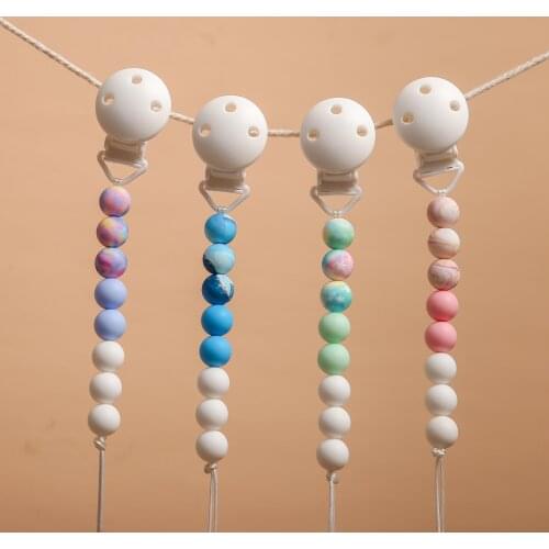 New Baby Pacifier Clip Chain Creative Planet Beads Pacifier Clips Leash Strap Nipple Holder Silicone Teething Chain Toy Gifts