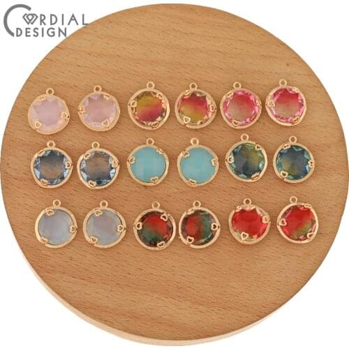 Cordial Design 50Pcs 12*14MM Pendant/Jewelry Accessories/Crystal Charms/Jewelry Findings & Components/Hand Made/DIY Making
