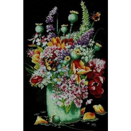 Popular Embroidery Flower Power Bouquet Modern Cross Stitch Kits Australia with 100% Cotton Floss & Free Shipping for Wall Decor