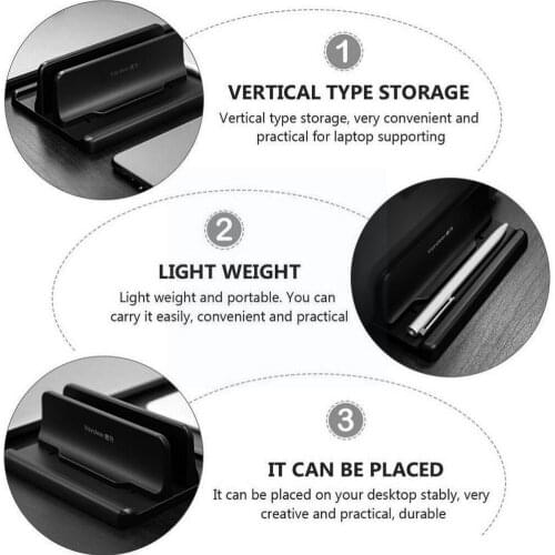Adjustable Vertical Laptop Stand Bookshelf Bracket PC Holder For Notebook Computer For PC Space-Saving Desk Laptop L1R2