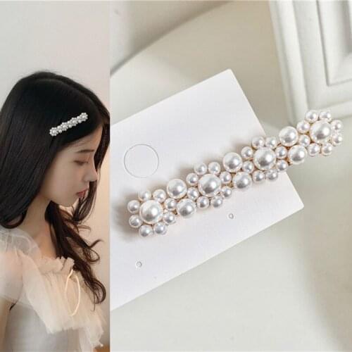 Romantic Elegant Pearl Flower Petal Barrette Hairpin Korean Hair Clips for Women Girls Kids Hair Sticks 2021 New Arrival Trend