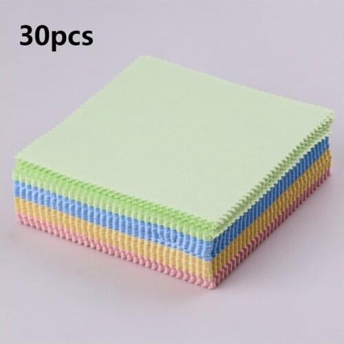 30pcs Glasses Lens Cleaning Cloth Eyeglasses Cleaning Wipe Microfiber Cloth Phone Screen Sunglasses Camera Lenses Dust Wipes