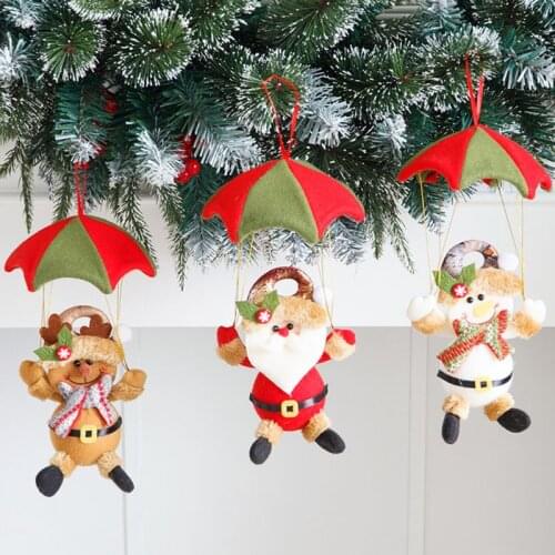 3pcs/set Christmas Tree Decorations Parachute Santa Claus Snowman Doll Ornaments