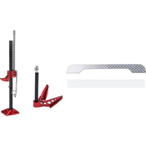 Tailgate Top Anti-Skate Board Reflector Strip for Traxxas TRX4 Defender & Metal Jack Stand and Foldable Winch Anchor