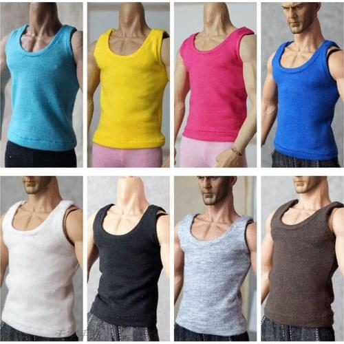 1/6 Male Sports Vest Elasticity Clothes Accessories Model Fit 12'' PH HT 3A Muscle Action Figure Body 8 Colors Available