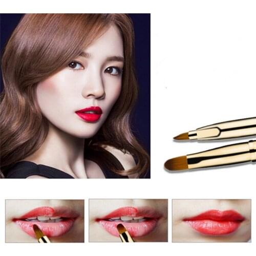 1PC Pro Dual Head Makeup Brush Lip Brush Retractable Eye Liner Eyeshadow Brush Foundation Makeup Cosmetics Gold Adjustable Tool