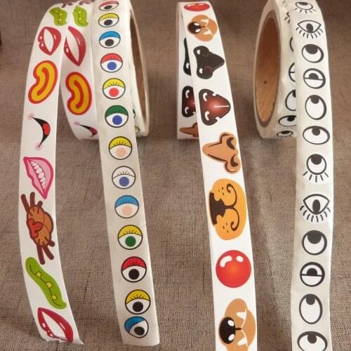 1pcs roll/lot---mouth/ nose/ eyes picture new sticker photo for diy children handcraft materials