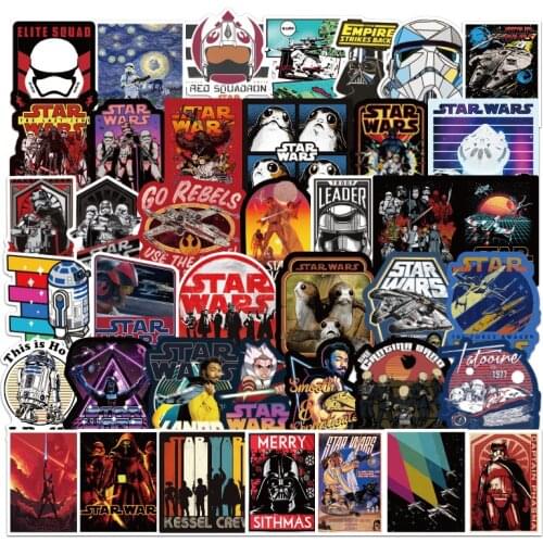 108Pcs/Bag Star Wars Sticker Personality Anime Cartoon Water Cup Laptop Luggage Waterproof Decorative Sticker Pack