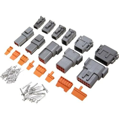 16 Set Electrical Connector Kit Waterproof Metal Male Female Cable Terminal Plug Kit Automotive Sealed Plug with 2-12 Pins