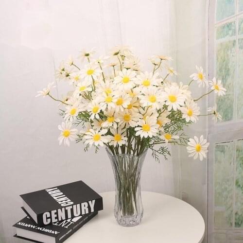 5 Heads Little Daisy Silk Cloth Artificial Flowers Plants For Decoracao Para Casa Dried Fake Flower Wedding Decoration On Table