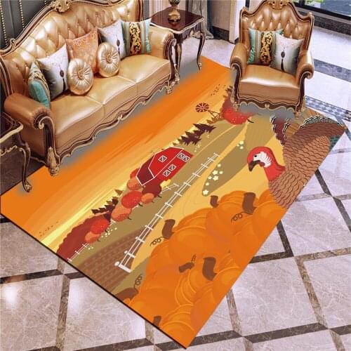 Thanksgiving Design Pumpkin Carpet Bedroom Room Bedside Blanket Rug for Living Room Cloakroom Carpet Bedroom Decor