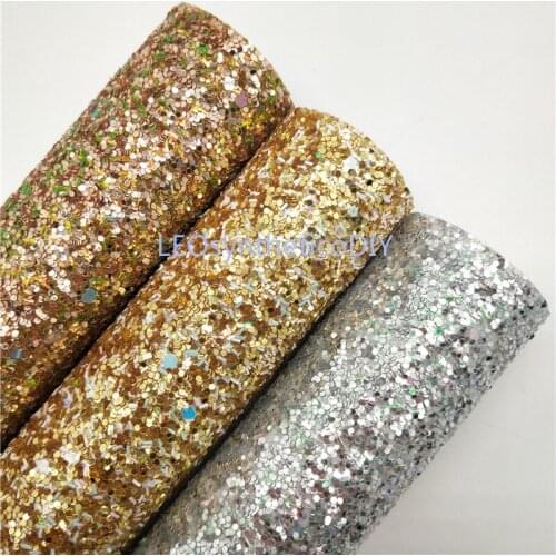1PC 21X29CM Glitter Fabirc, Chunky Glitter Leather, Glitter Leather Sheets For Making Bows LEOsyntheticoDIY T304A