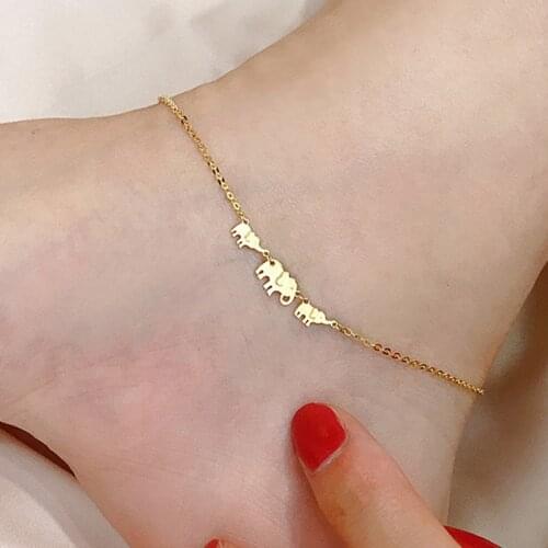 Silvology 925 Sterling Silver Cute Elephant Anklets for Women Elegant 14K Gold Lifelike Creative Anklet Girls Friendship Jewelry