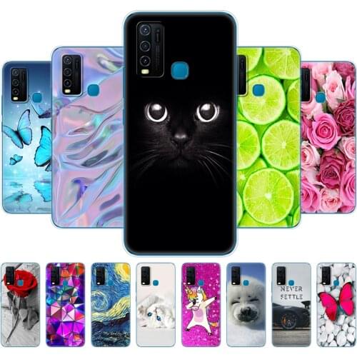 For Vivo Y30 Y50 Case Soft TPU Silicon Cover For Vivo Y 30 50 Coque VivoY30 VivoY50 Case Phone Back Protective Bumper Bag Cat